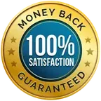 “100% satisfaction, money back” badge